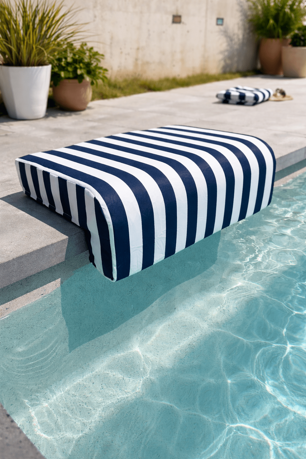 Poolside Perch - Luxe Cushion Navy (600mm x 550mm) - The Cove Collective